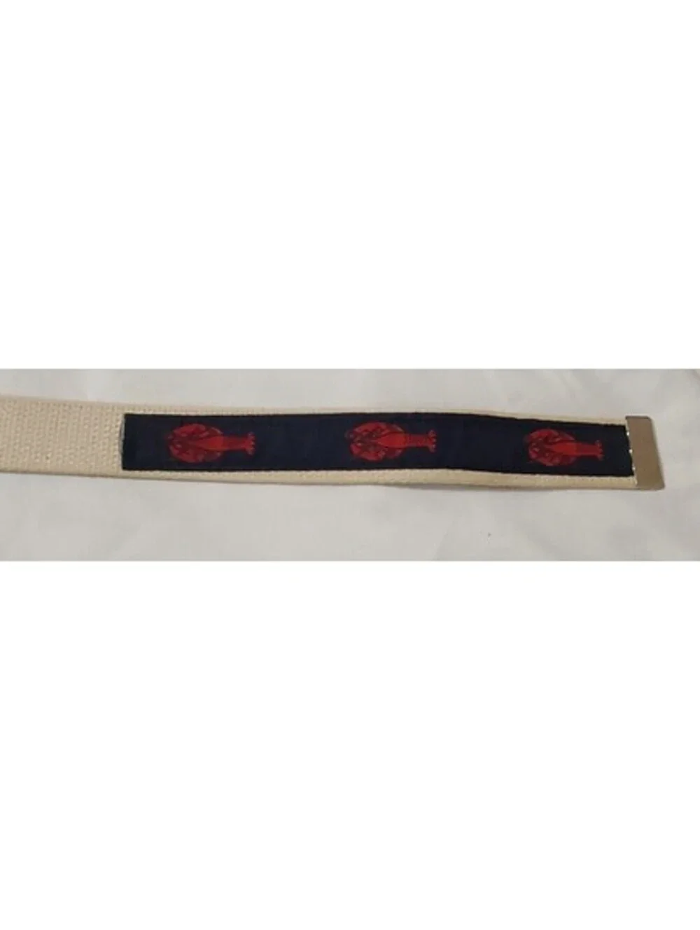 Vtg Cape Cod Preppy Navy Blue Khaki Belt Mens Sz Large Lobsters Chatham T Co EUC